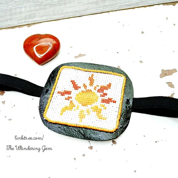 OOAK Sun Eye Patch, Adjustable Costume Accessory, Statement Vision Ocular Aid - Picture 1 of 5